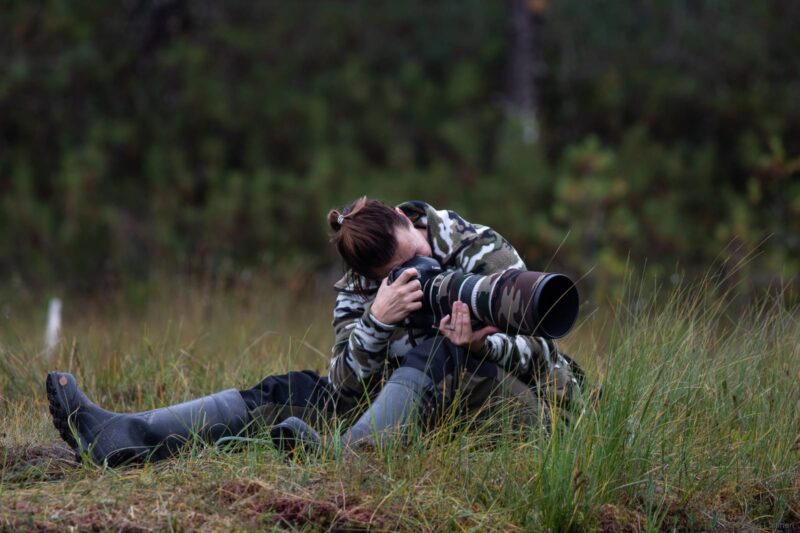 mia photographing red throated divers